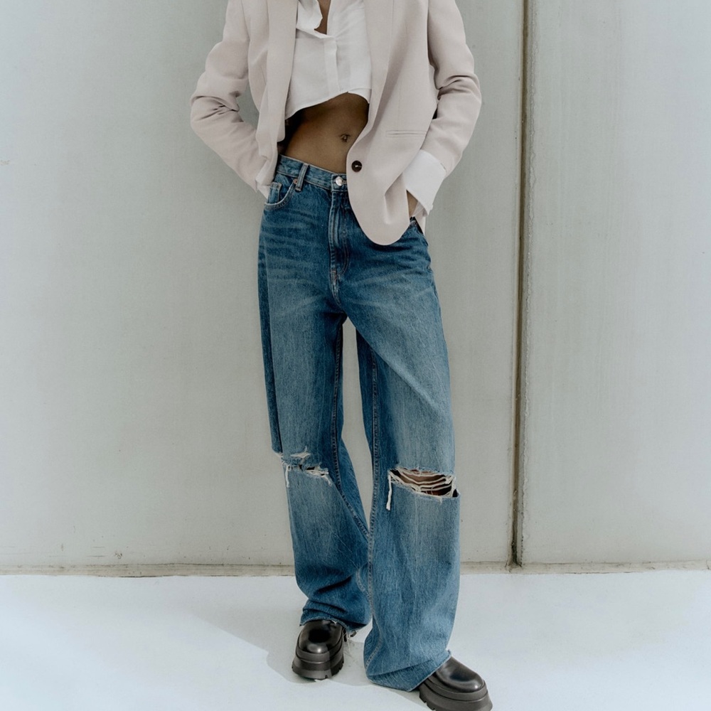 Zara high waist wide leg jeans